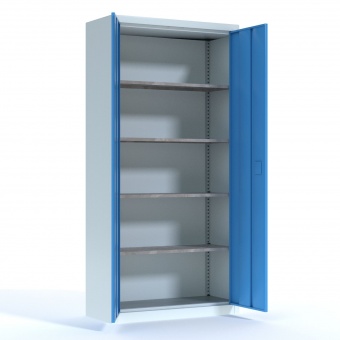 Stahl-Drehtüren-Schrank, 195 cm hoch, 95x50 cm (BxT), 4 Böden, Stahl-Drehtüren-Schrank, 195 cm hoch, 95x50 cm (BxT), 4 Böden,